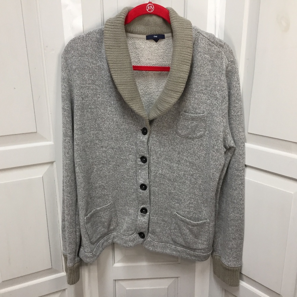 Gap Gray Button Down Knit Jacket - image 1